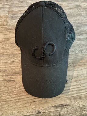 Black Mesh Back Trucker Cap with Embroidered Crest
